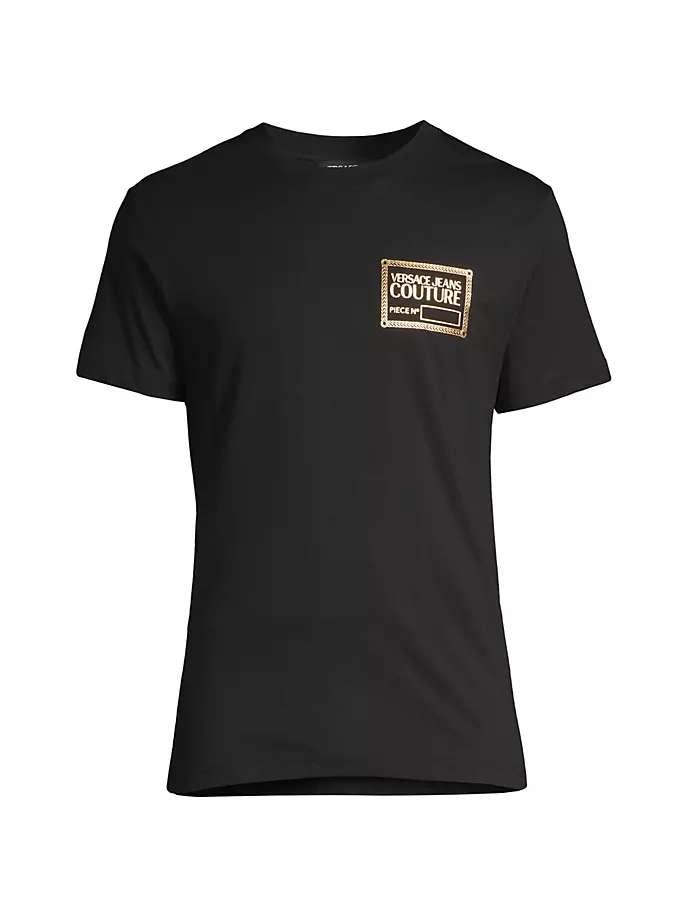 

Футболка с логотипом и номером детали Versace Jeans Couture, цвет black gold