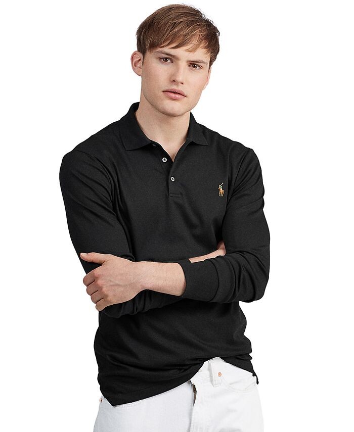 

Мужская рубашка-поло классического кроя из мягкого хлопка Polo Ralph Lauren, цвет Polo Black