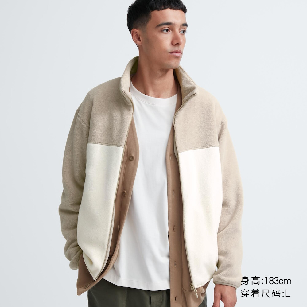 

Мужская и женская флисовая куртка Uniqlo на молнии, флисовая куртка-свитер с контрастной цветной строчкой