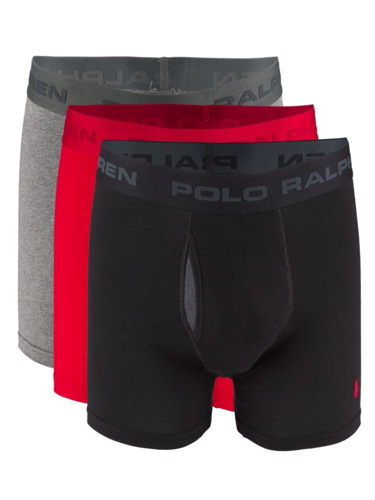 

Комплект из 3 трусов-боксеров с логотипом Polo Ralph Lauren, цвет Red Black