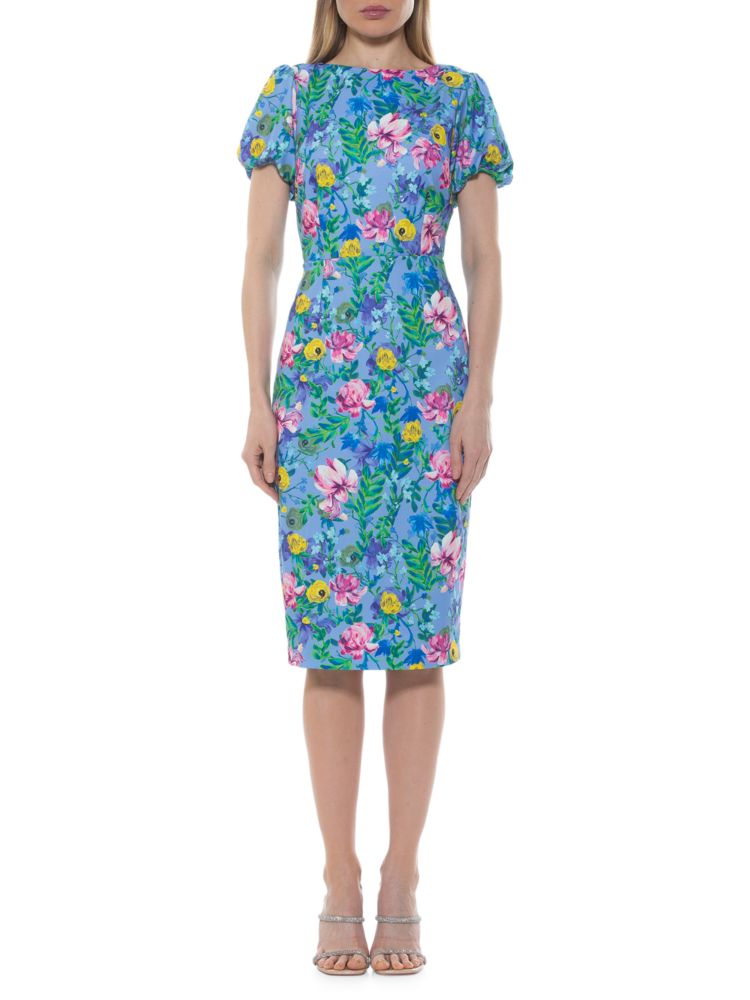 Платье-футляр с пышными рукавами Odette Alexia Admor, цвет Floral Garden