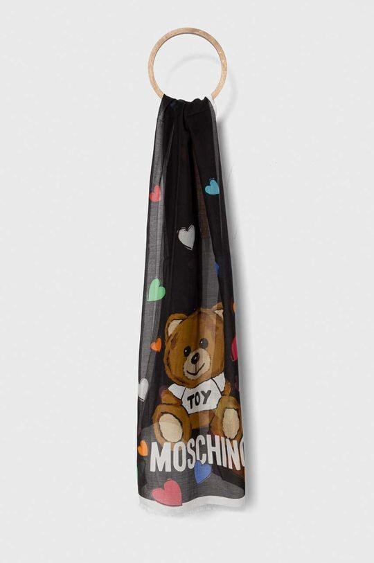 

Шаль с добавлением шелка Moschino, черный