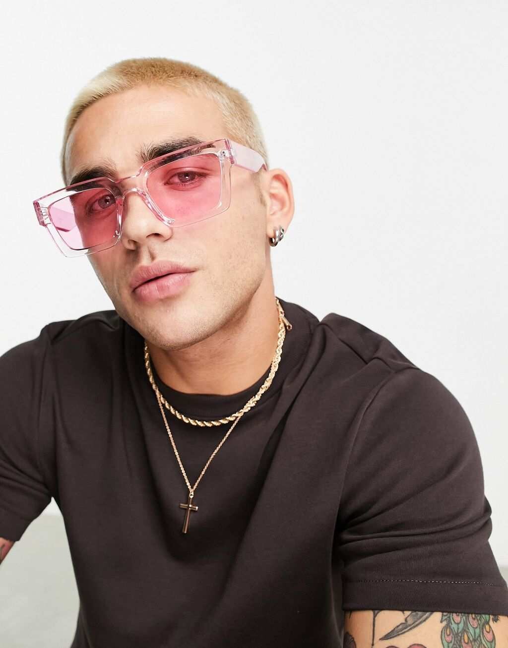 

Розовые квадратные солнцезащитные очки ASOS DESIGN