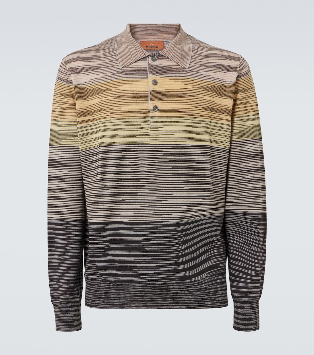 

Полосатый шерстяной свитер-поло Missoni, цвет yellow and brown tones