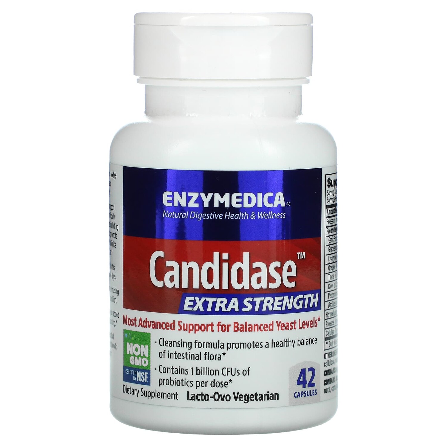 

Candidase, Extra Strength, 42 капсулы, Enzymedica