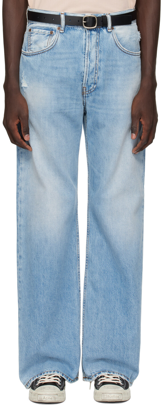 

Синие джинсы свободного кроя Acne Studios, цвет Light blue