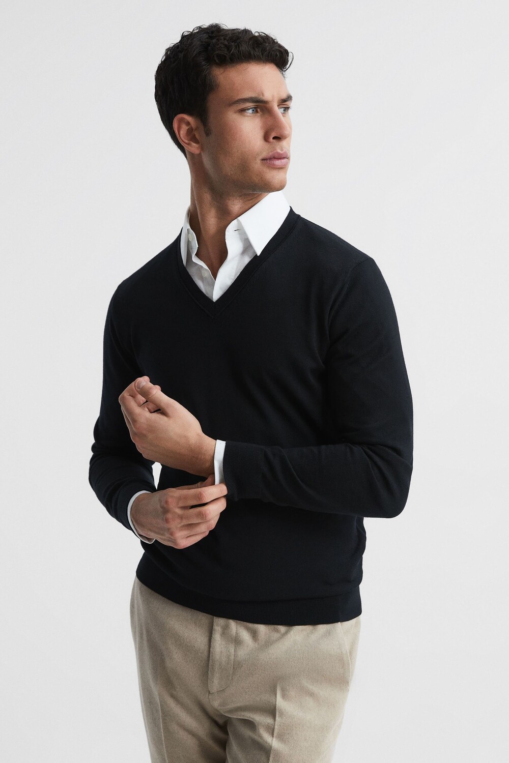 

Свитер Earl из шерсти мериноса Reiss, синий