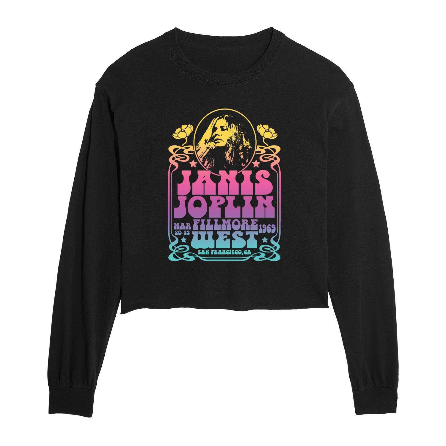

Укороченная футболка с длинными рукавами и рисунком Janis Joplin для юниоров Licensed Character