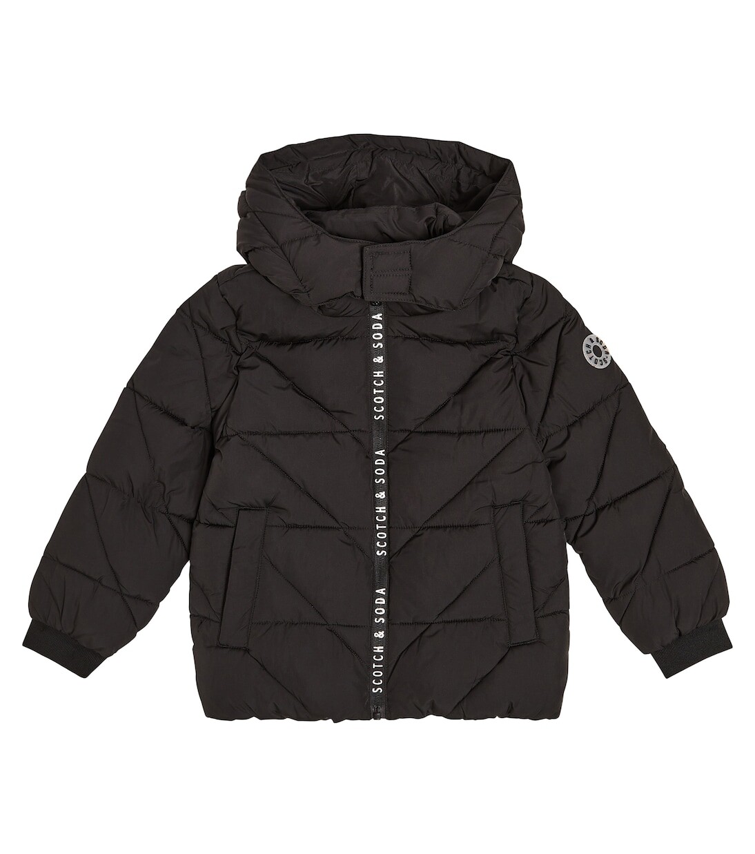 

Пуховик с логотипом Scotch & Soda Kids, черный