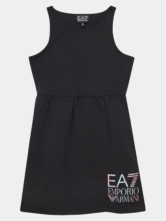 

Летнее платье стандартного кроя Ea7 Emporio Armani, черный