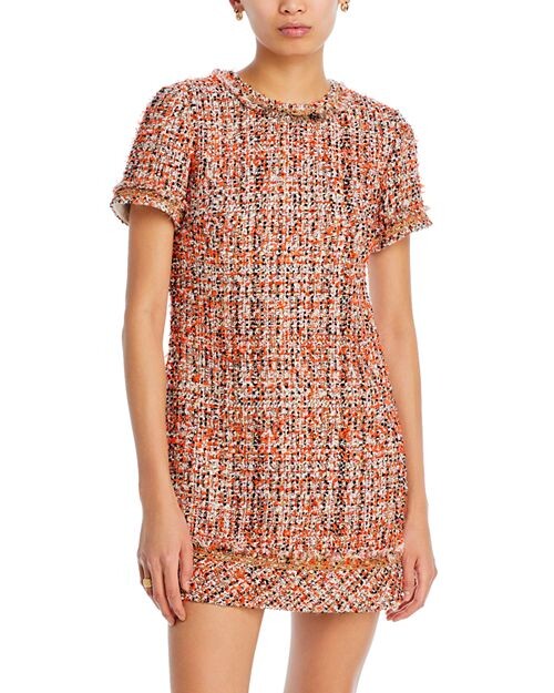 

Твидовое мини-платье с короткими рукавами Jason Wu Collection, цвет Multi