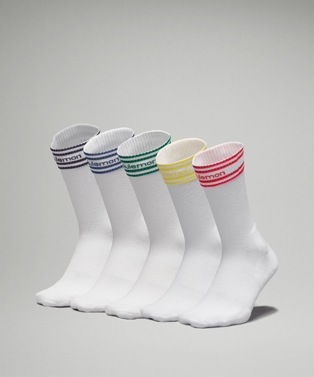 

Мужские носки с круглым вырезом Daily Stride Comfort 5 шт Lululemon, белый