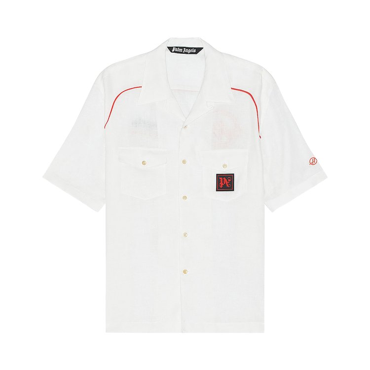 

Рубашка Palm Angels Bowling 'Off White/Red', белый