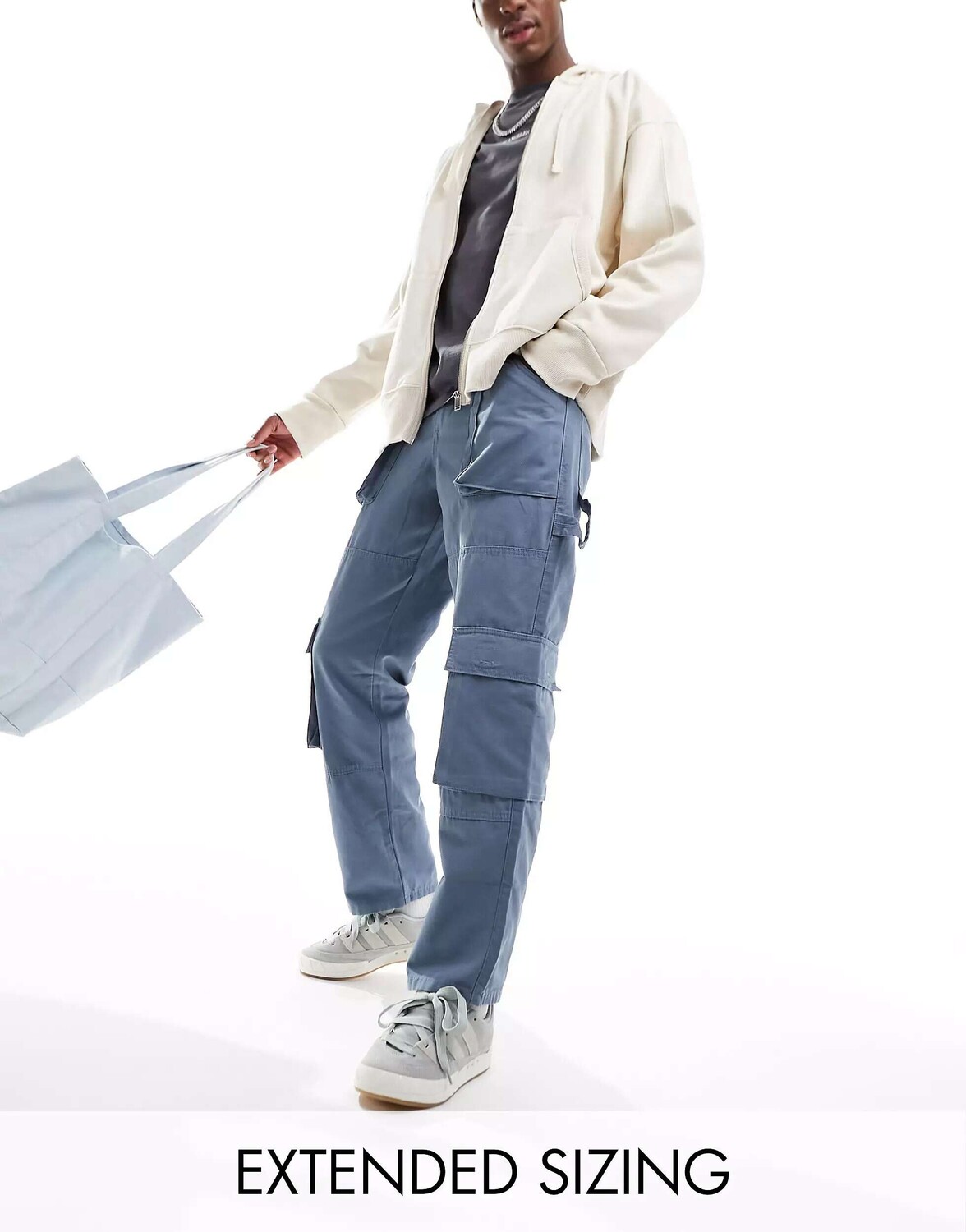 

Свободные темно-синие брюки карго ASOS, Синий