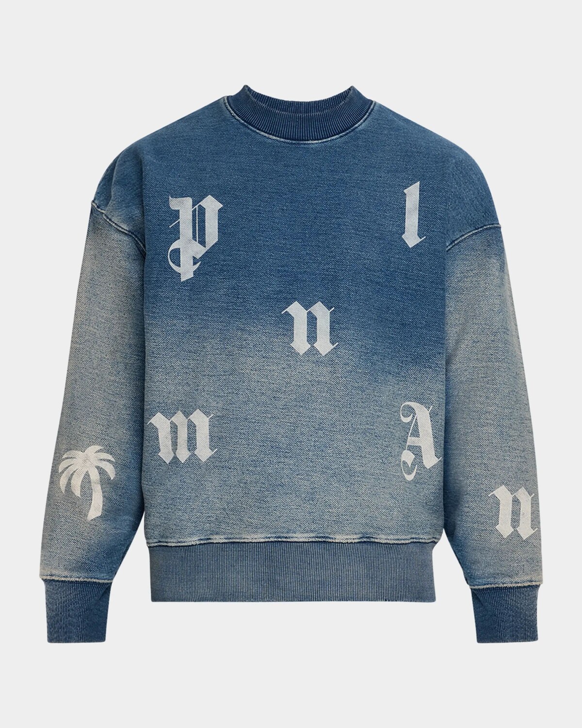 

Мужской свитшот с логотипом Palm Angels, цвет Blue Light Blue