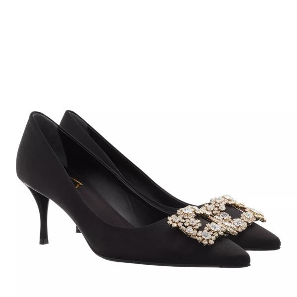 

Туфли pumps with flower buckle satin Roger Vivier, черный