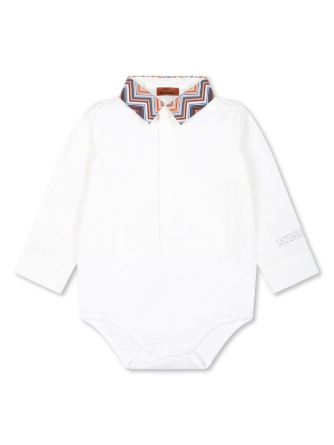 

Боди Missoni Kids из хлопка с шевронным узором на воротнике, белый