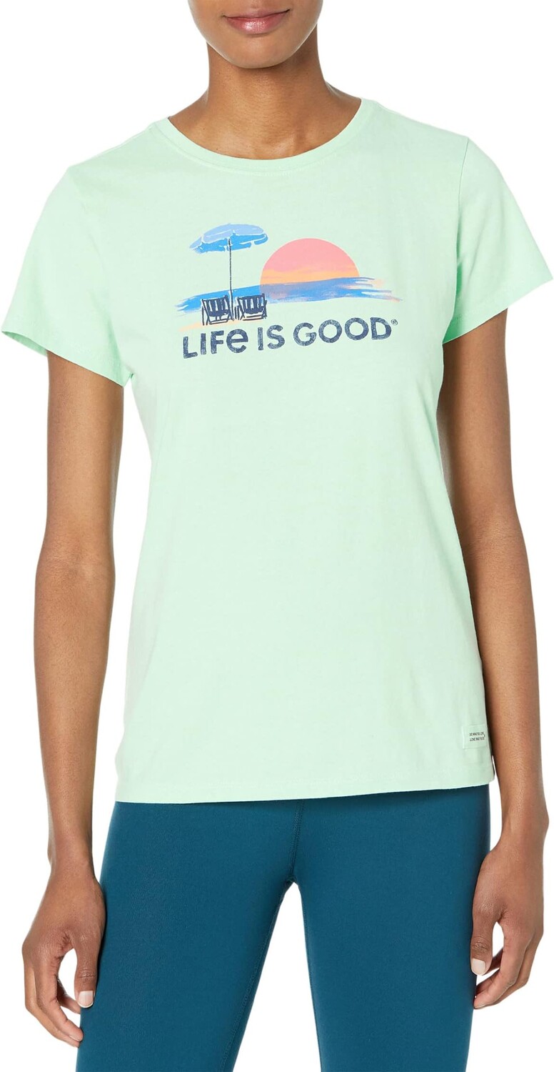 

Футболка Crusher с короткими рукавами акварельного цвета Sunset Life is Good, цвет Sage Green