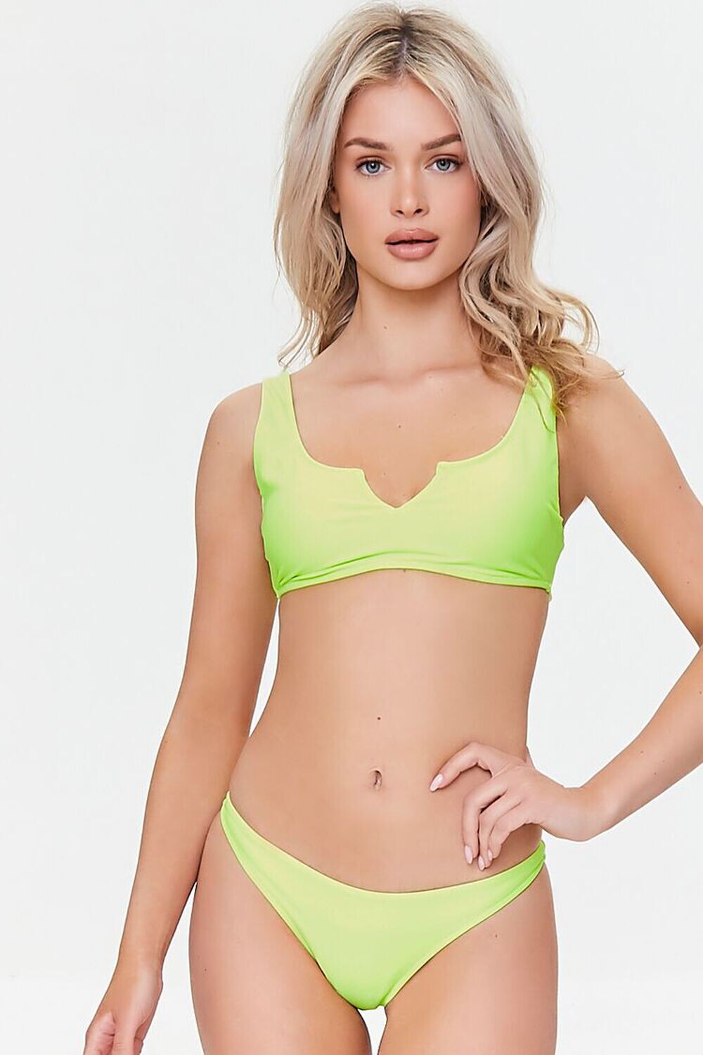 

Плавки бикини со сборками Forever 21, лаймовый
