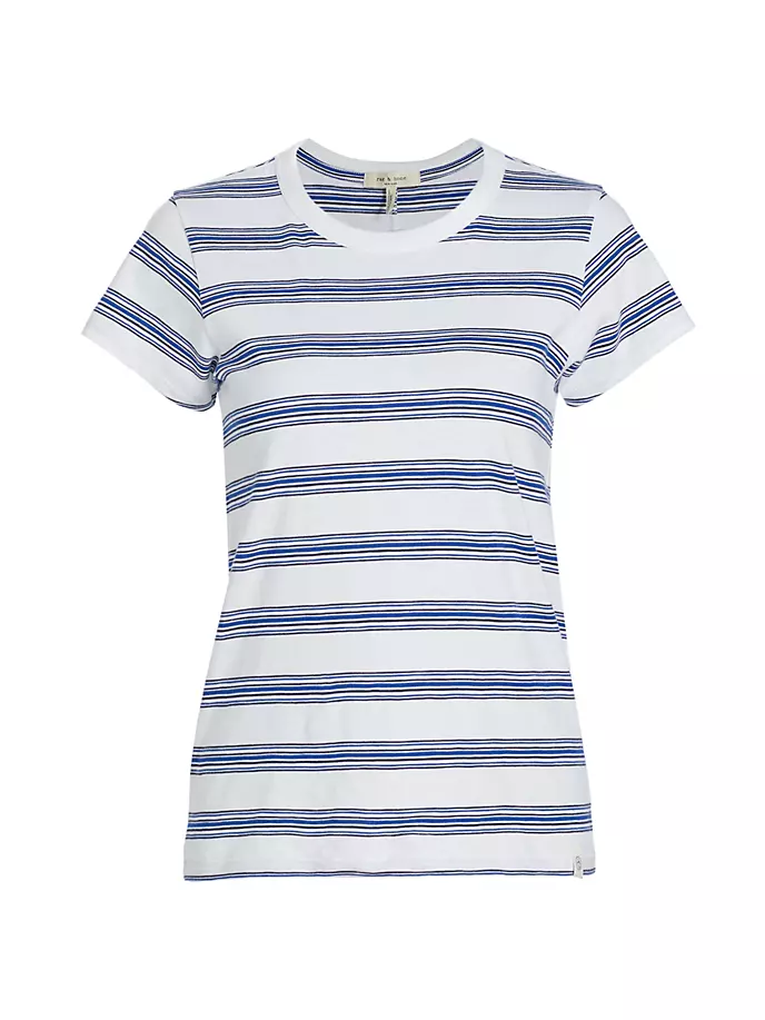 Полосатая футболка The Slub Rag & Bone, цвет white blue stripe