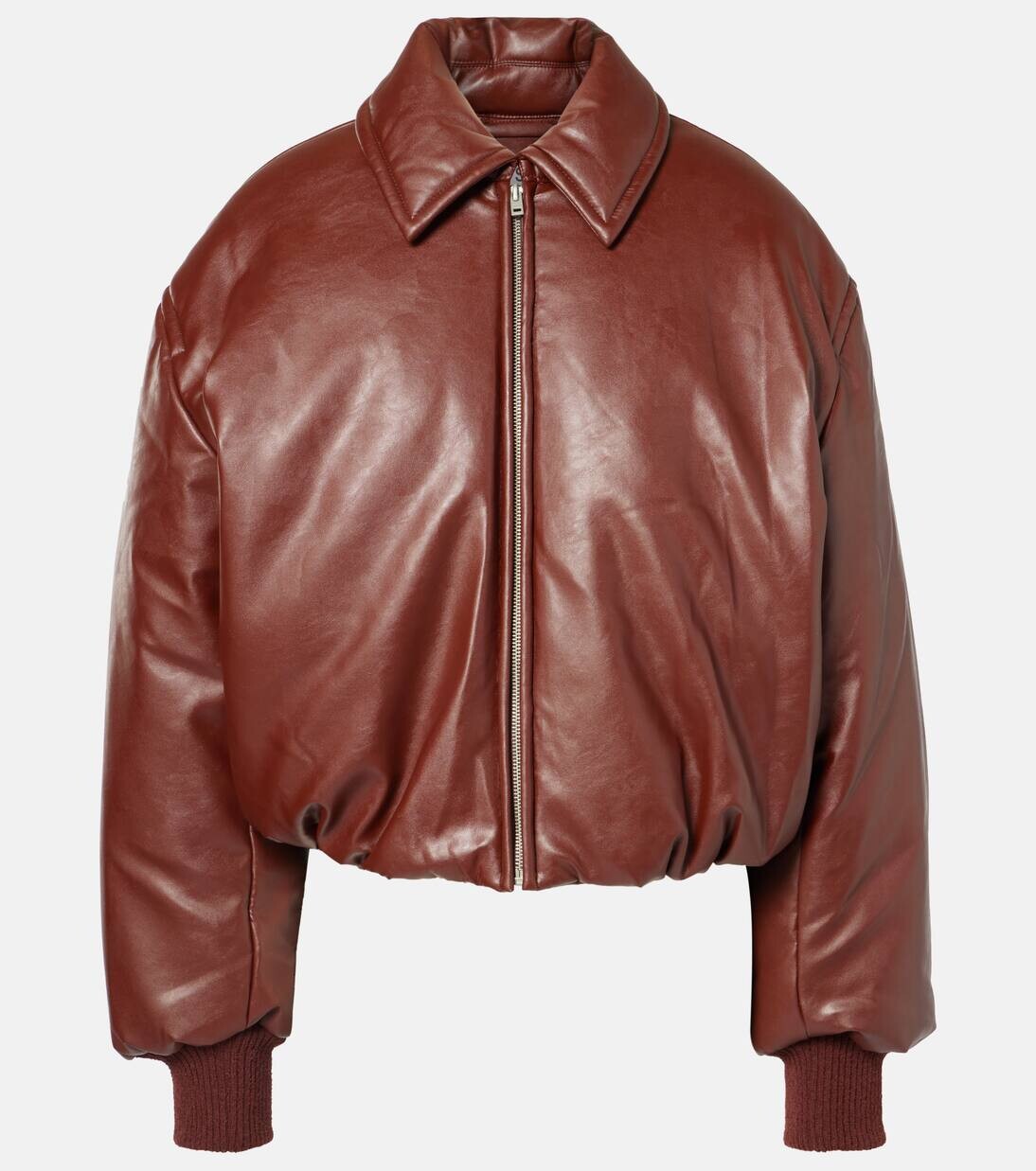 

Куртка-бомбер из искусственной кожи Acne Studios, цвет dark burgundy