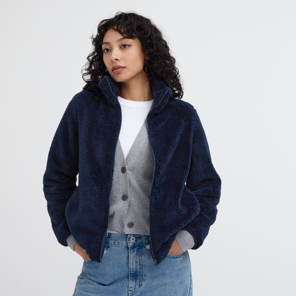 

Толстовка Uniqlo Fluffy Fleece Zipped, темно-синий