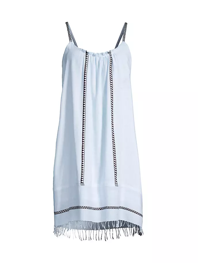 Тканое мини-платье Zina с бахромой Lemlem, цвет tutu blue заказ на tutu ru туры