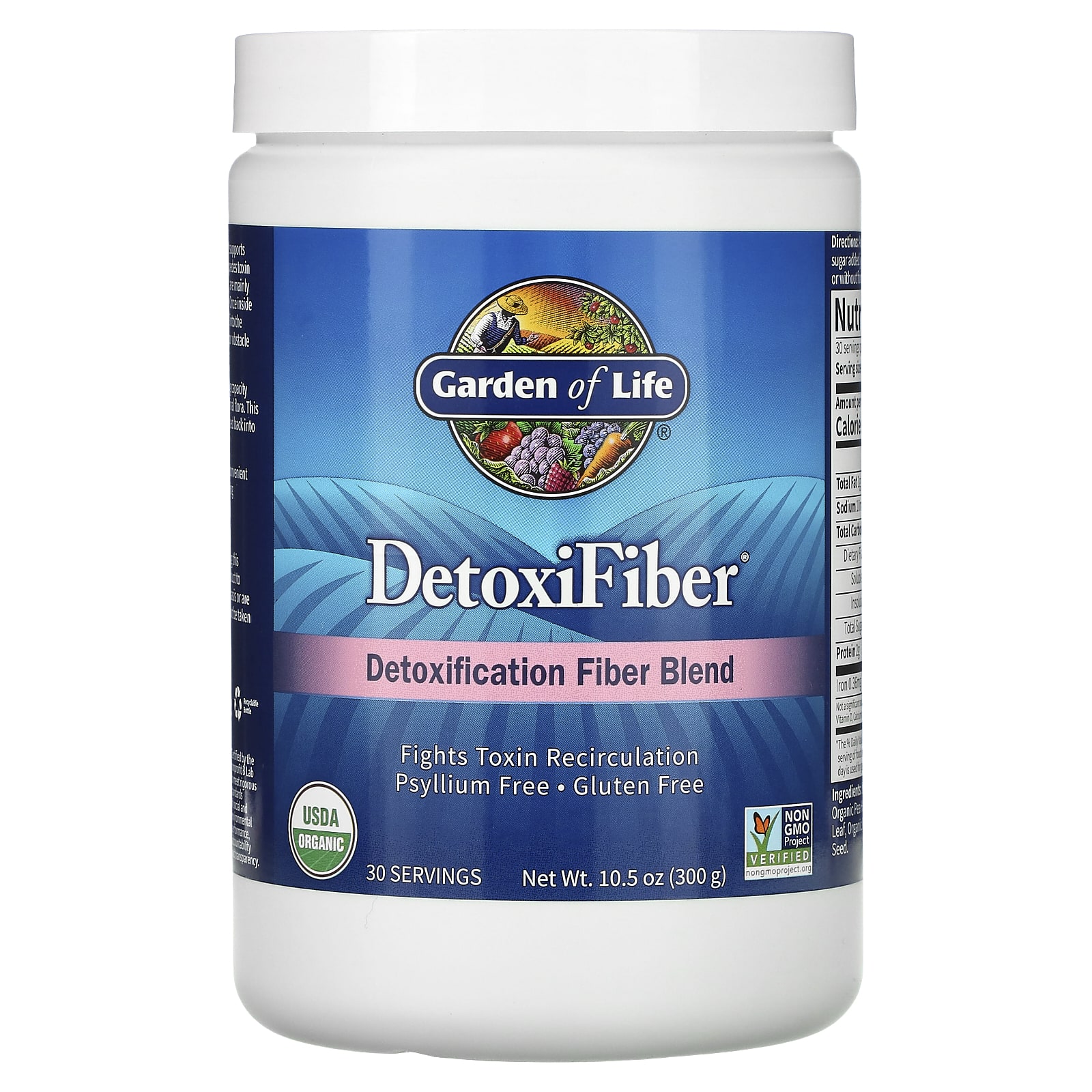 

DetoxiFiber, специальная смесь клетчатки для детоксикации, 300 г, Garden of Life