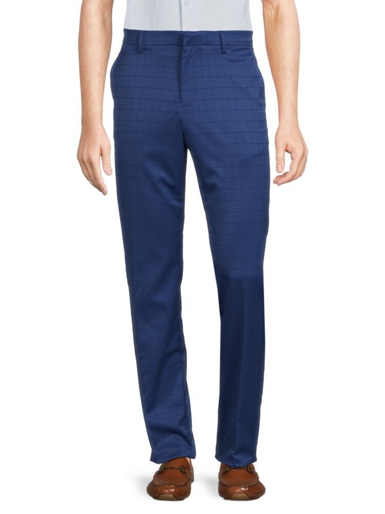 

Узкие брюки в клетку Perry Ellis, темно-синий