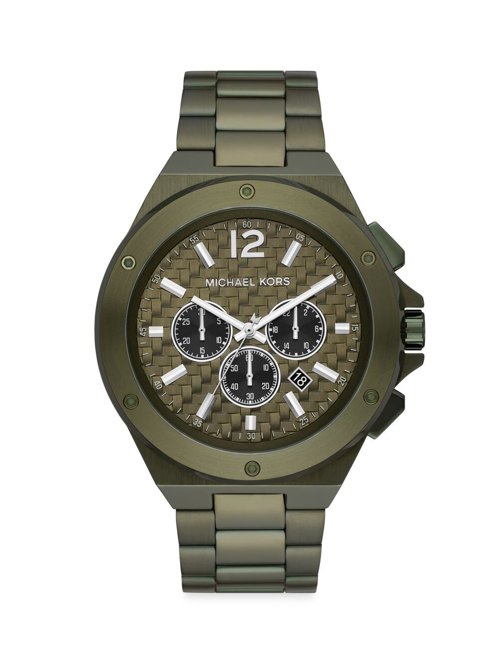 

Часы Lennox Olive с хронографом из нержавеющей стали Michael Kors, зеленый