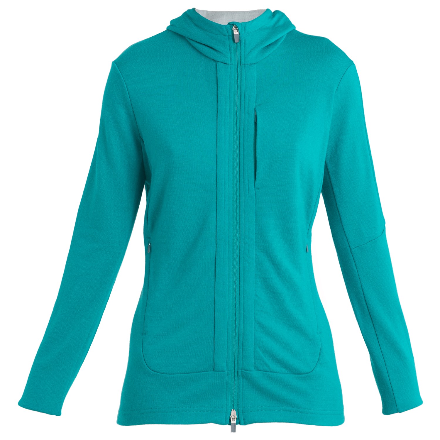 Куртка из мериноса Icebreaker Women's Quantum III L/S Zip Hood, цвет Flux Green/Ether