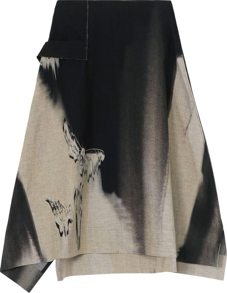 

Юбка Y's Mini Herringbone Butterfly Print Right Cropped 'Black', черный