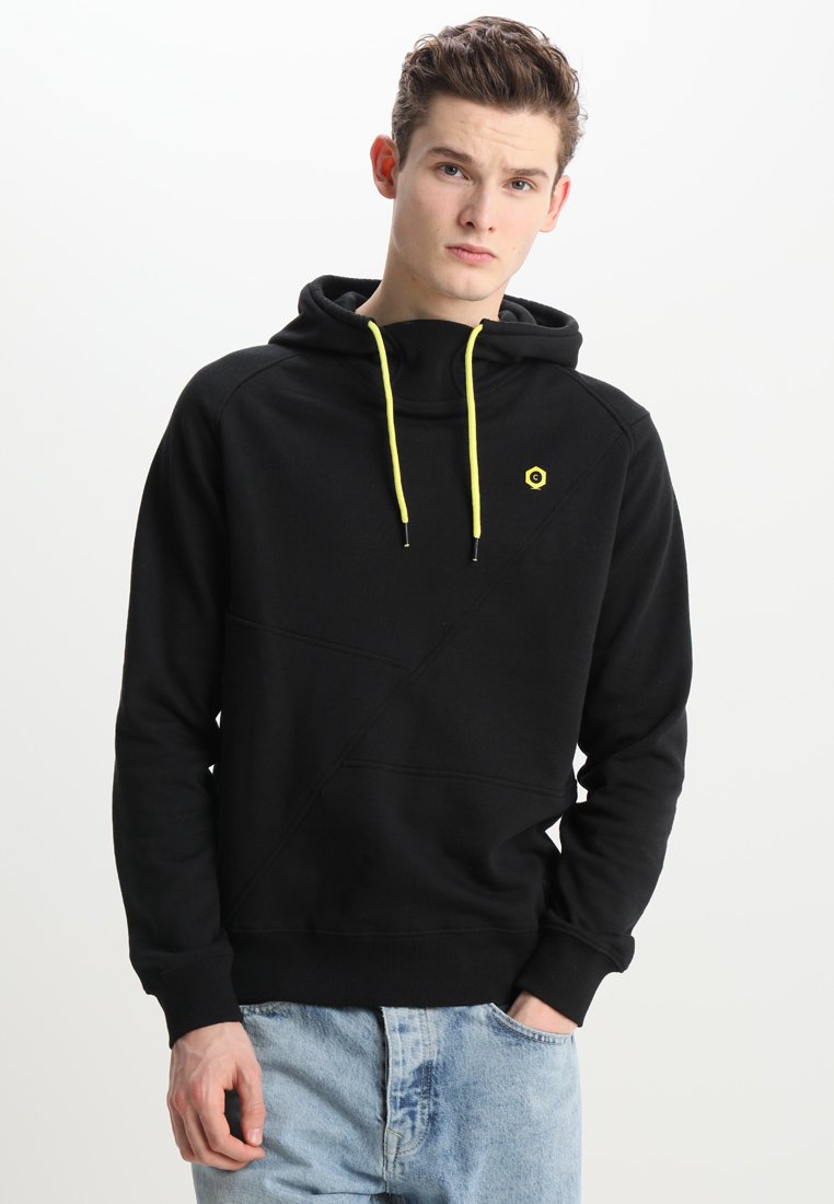 

Толстовка с капюшоном Jack & Jones Jcopinn Hood Regular Fit, черно-желтая тесьма, Черный