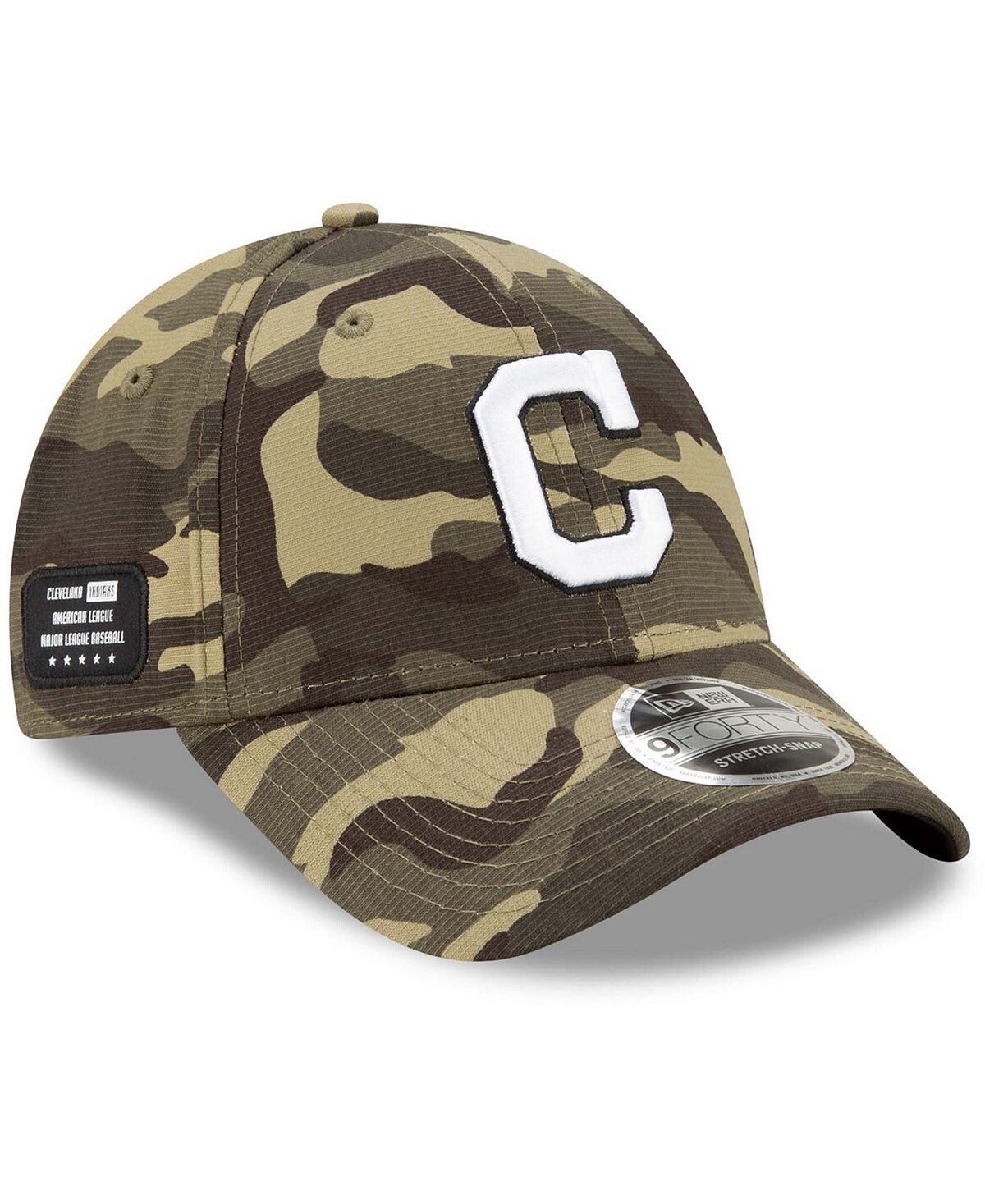 

Мужская камуфляжная регулируемая кепка Cleveland Indians 2021 Armed Forces Day 9Forty New Era