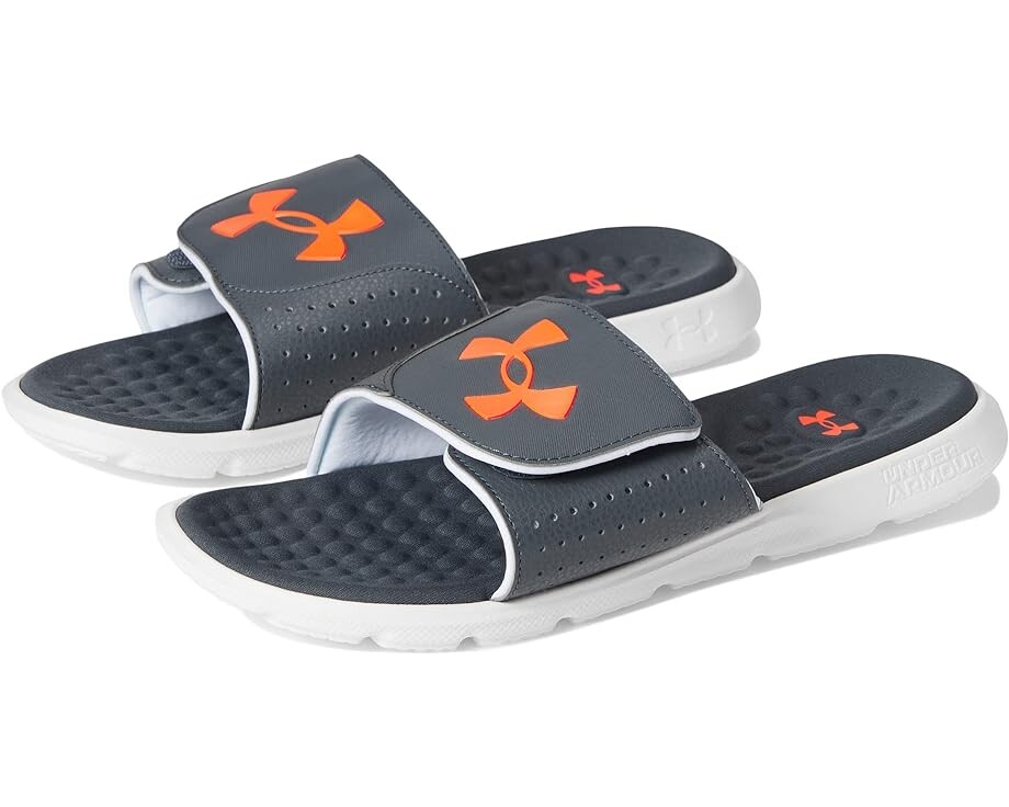 Сандалии Under Armour Ignite Pro Slide, цвет Pitch Gray/White/Orange Blast