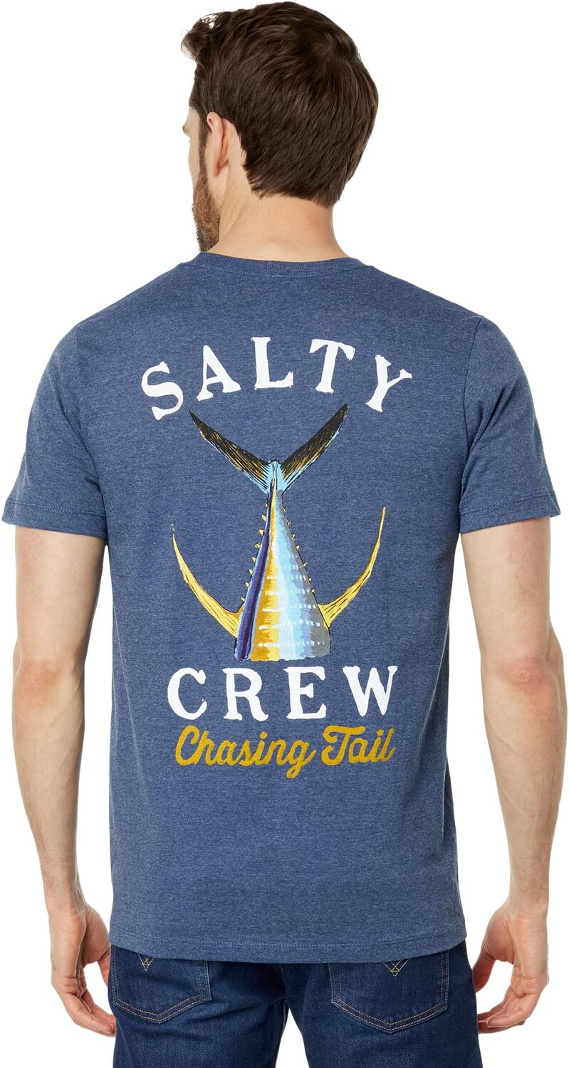 

Футболка с короткими рукавами и хвостом Salty Crew, цвет Navy Heather