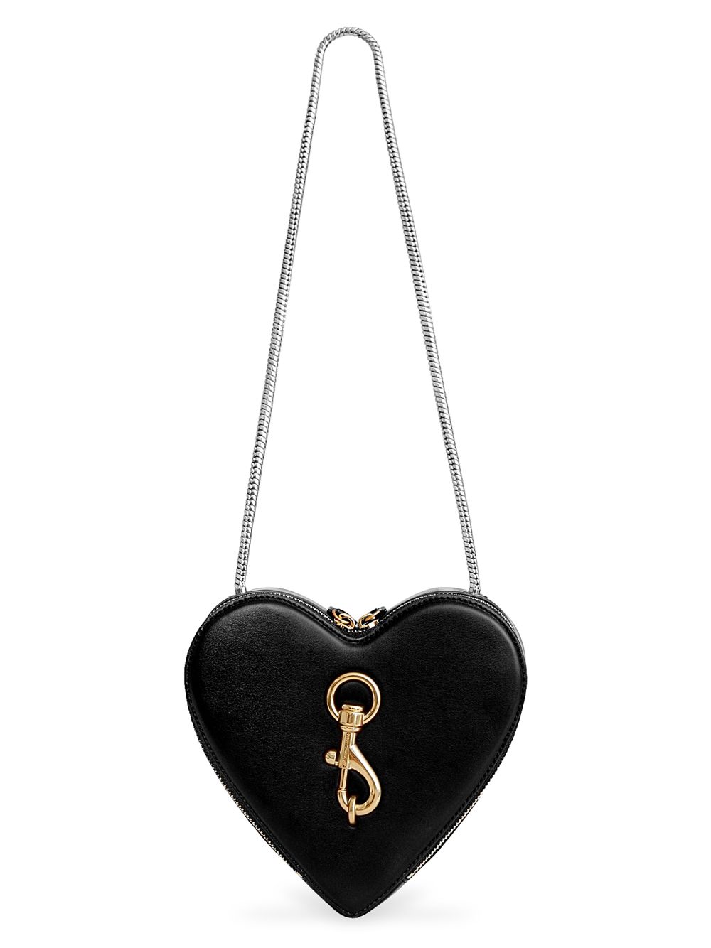 Кожаная сумка через плечо в форме сердца Rebecca Minkoff, черный украшенная кожаная сумка через плечо rebecca minkoff цвет valentine
