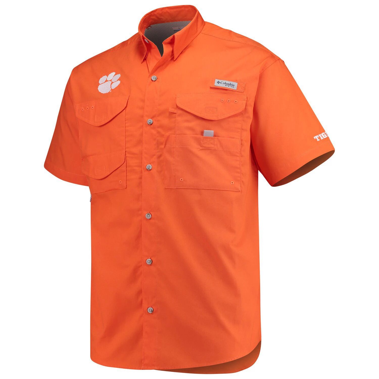 Рубашка с коротким рукавом Clemson Tigers Columbia PFG Bonehead - оранжевая
