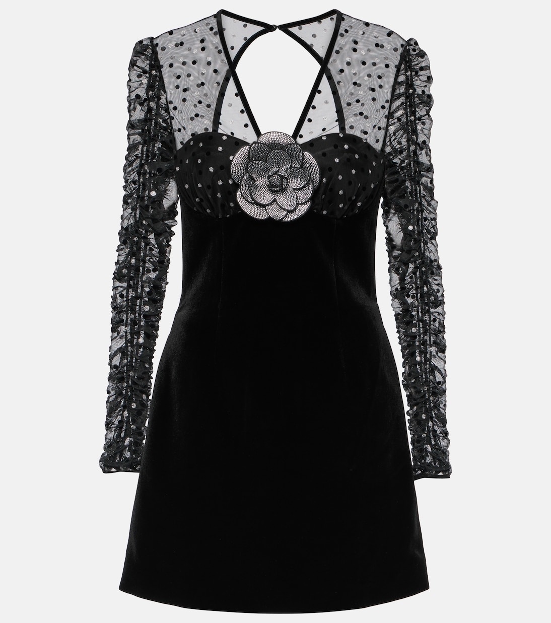 тюлевое платье amelia с вырезами rebecca vallance черный Декорированное мини-платье whitney Rebecca Vallance, черный