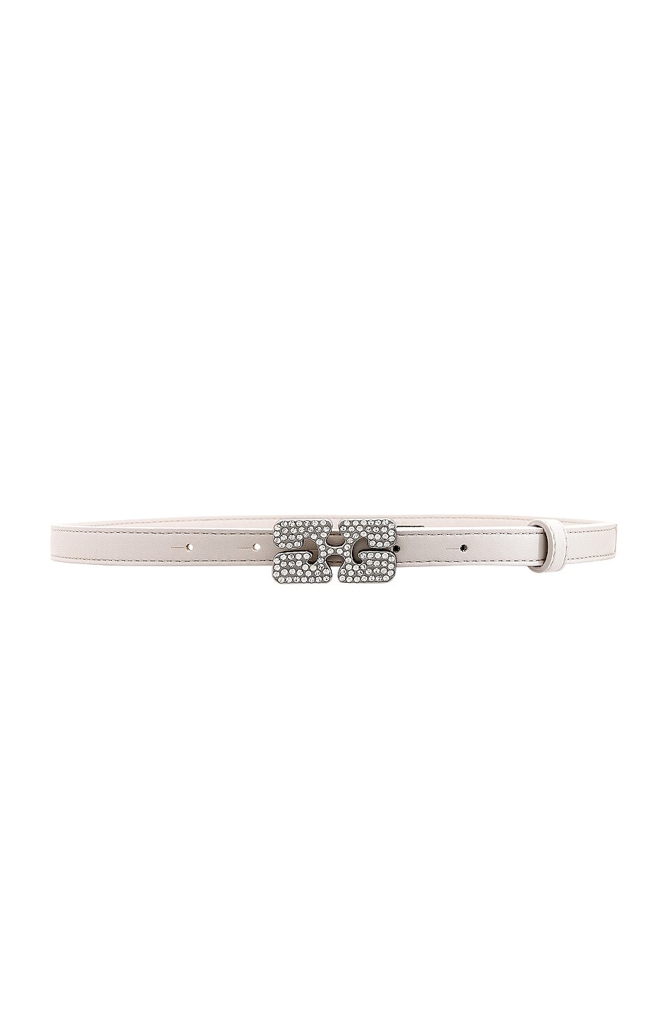 

Ремень Ganni Logo Rhinestones, цвет Egret