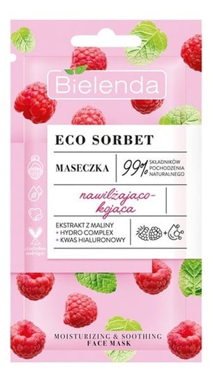 Маска для лица увлажняющая и успокаивающая 8г Bielenda Eco Sorbet Raspberry