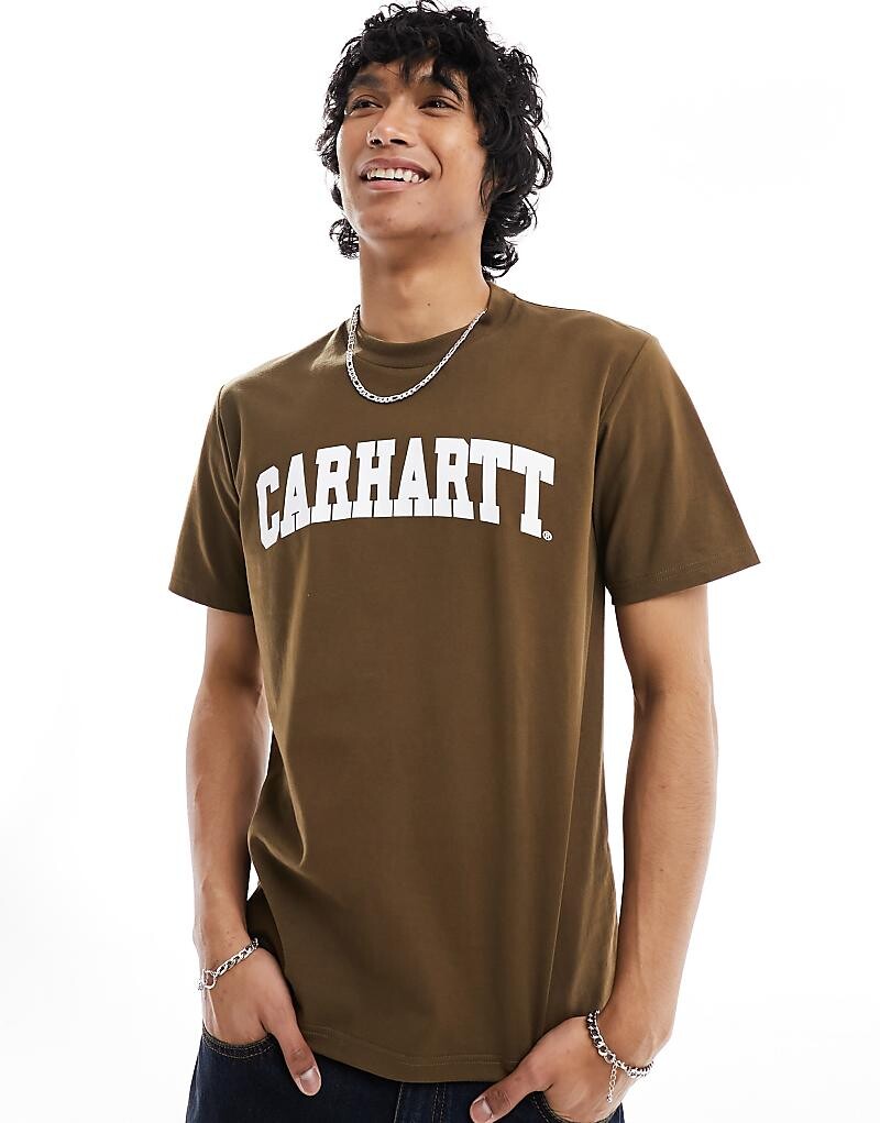 

Carhartt WIP – Коричневая футболка в студенческом стиле