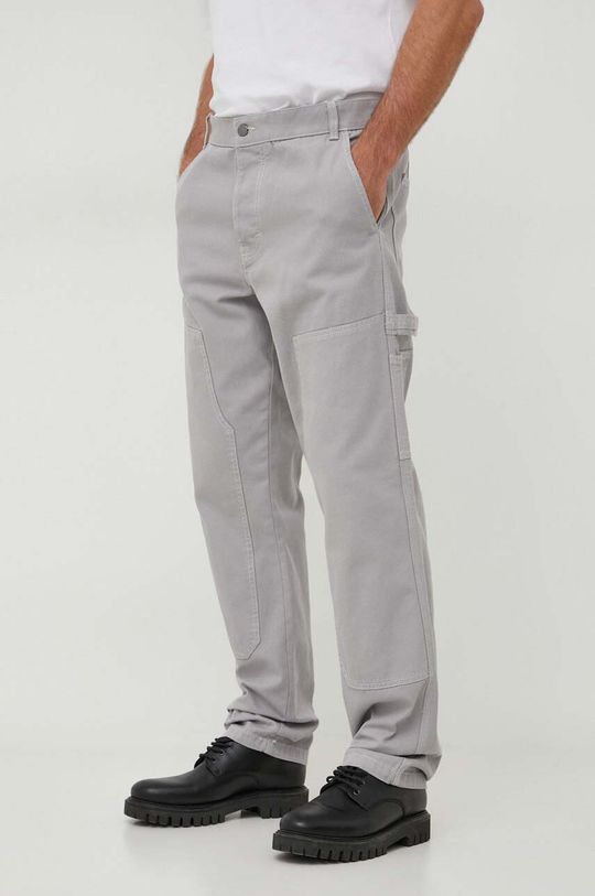 Хлопковые брюки United Colors of Benetton, серый