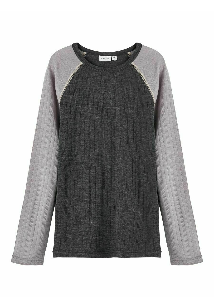 

Топ с длинными рукавами NKMWANG NEEDLE SOLID Name it, цвет blue graphite