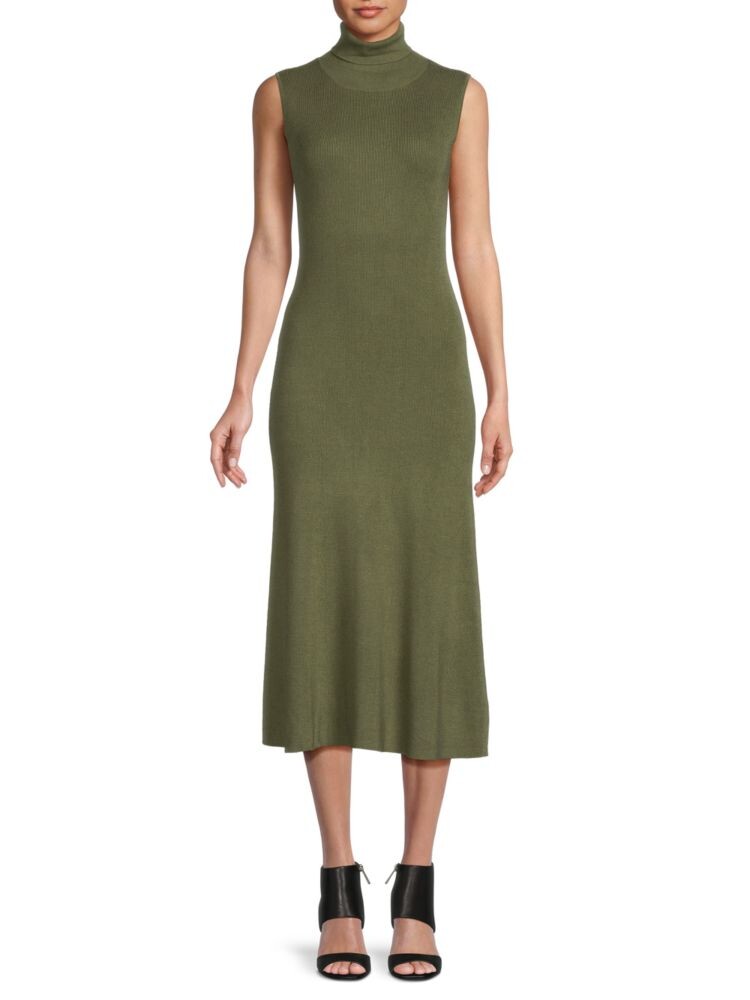 

Платье-свитер без рукавов с высоким воротником Saks Fifth Avenue, цвет Olive