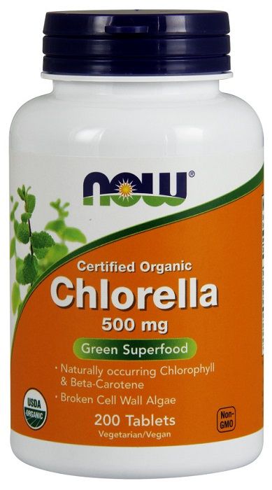 

Now Foods Chlorella 500 mg Organic капсулы, поддерживающие процесс детоксикации, 200 шт.