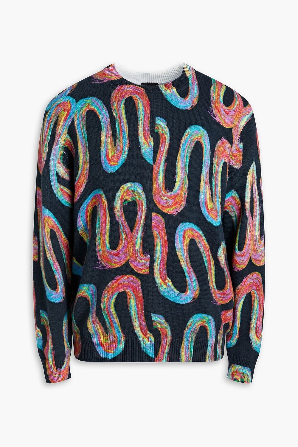 

Хлопковый свитер жаккардовой вязки PS PAUL SMITH, черный