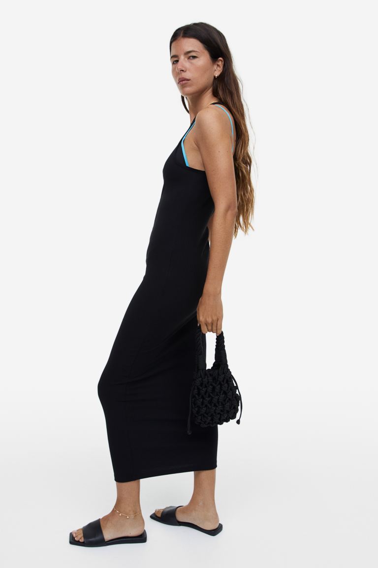 Платье без рукавов в рубчик H&M