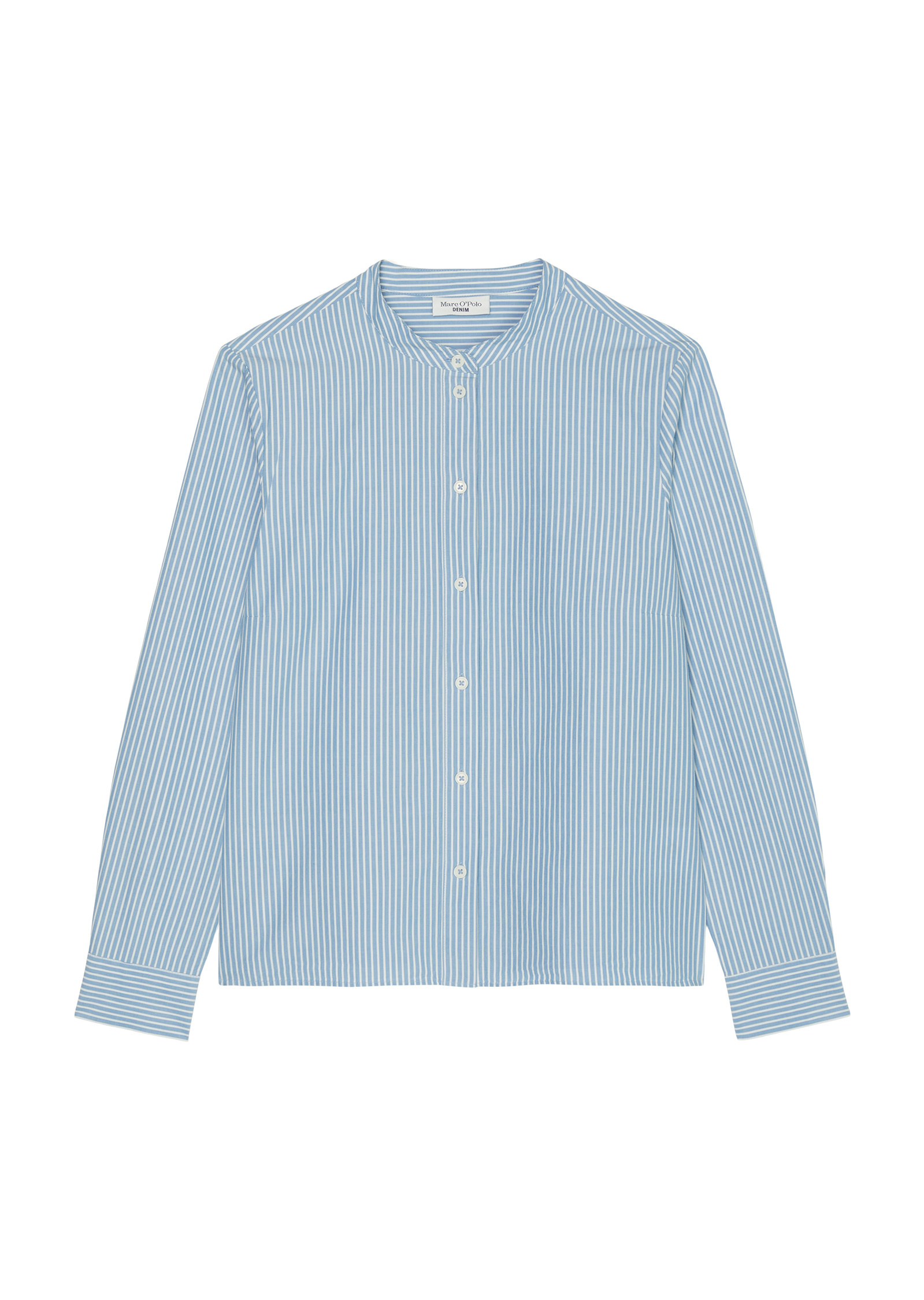 Блуза Marc O'Polo Streifen mit Falten Detail regular, цвет multi/cornflower blue