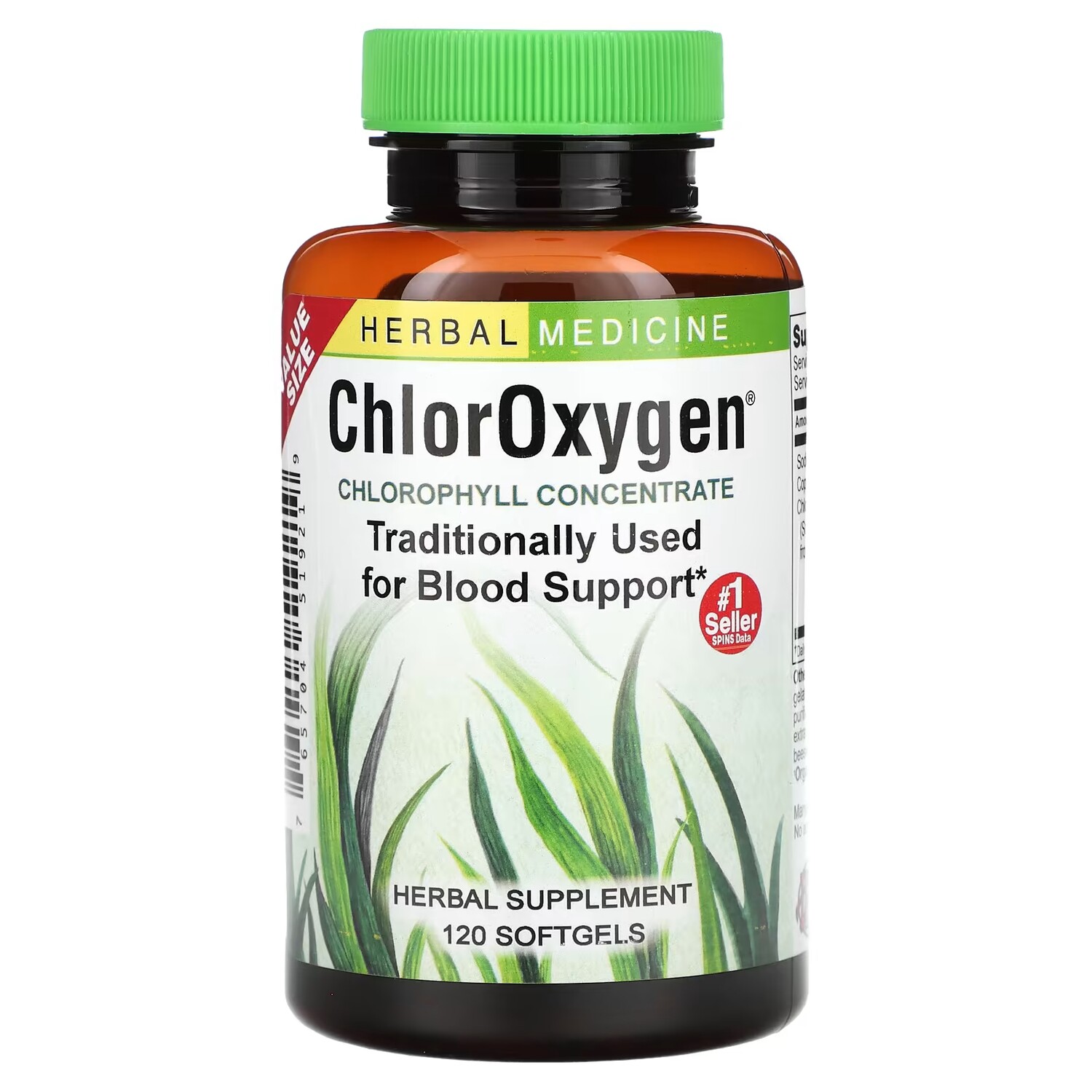 

Herbs Etc. ChlorOxygen Концентрат хлорофилла, 120 мягких таблеток